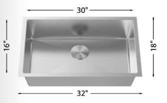 Large Single Bowl - 18g HZ Series, Nested, Black Large Single Bowl - 18g HZ Series, Nested, Black